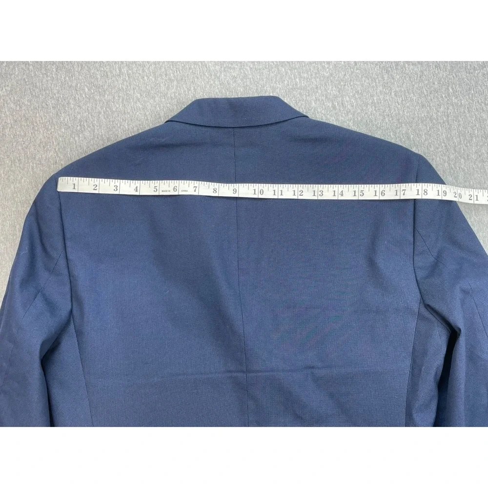 Express Blazer Mens 38R Blue Bird Eyes Cotton Stretch Extra Slim Single Breast